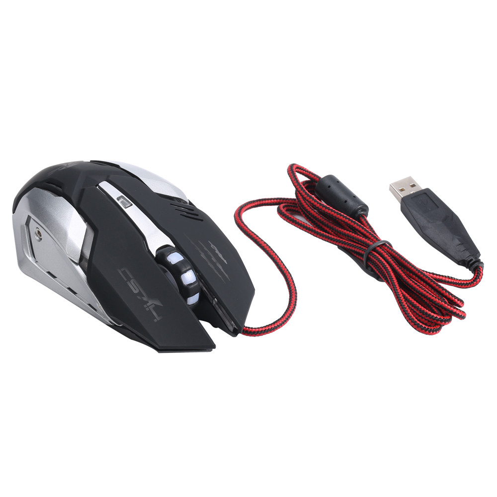 6Button Wired LED Light Up Gaming Mouse 5500 DPI Pc Desktop Office Entertainment Laptop Accessories Mice#40