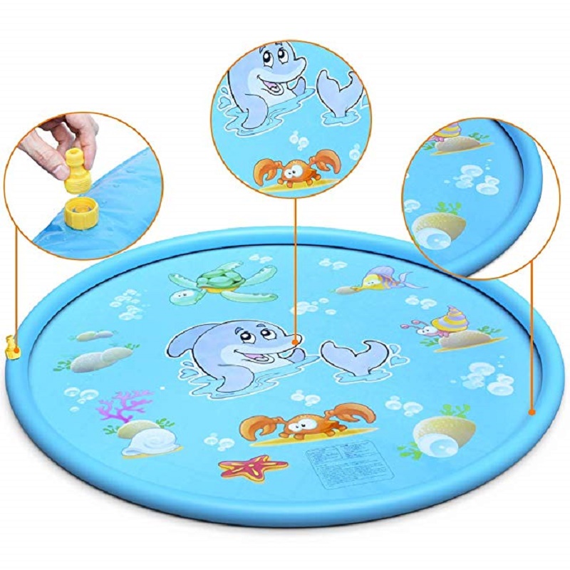 170/100cm Summer Children's Baby Play Water Mat Games Beach Pad Lawn Inflatable Spray Water Cushion Toy Outdoor Tub Swiming Pool