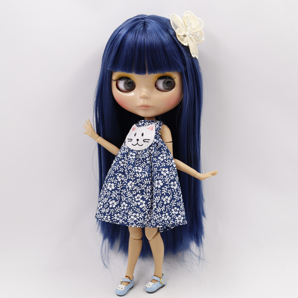 ICY DBS Blyth doll No.BL6221 Blue hair JOINT body Super Black and Tan skin 1/6 BJD Neo 30cm