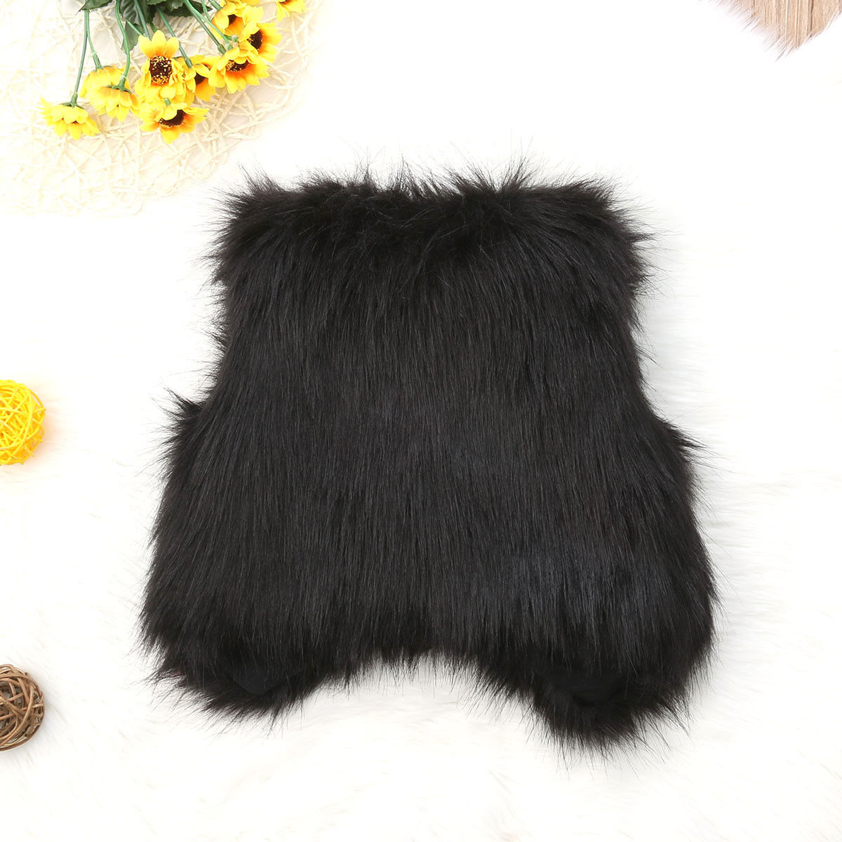 6 Colors New Toddler Baby Girls Kids Winter Faux Fur Vest Waistcoat Sleeveless Solid Bowknot Belt Warm Coat Outwear Jacket