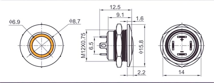 12mm Metal Push Button Switch（8）