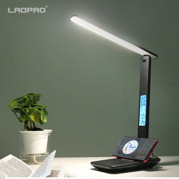 Modern Business Led Office Desk Lamp Touch Dimmable Foldable With Calendar Temperature Alarm Clock table Reading Light LAOPAO