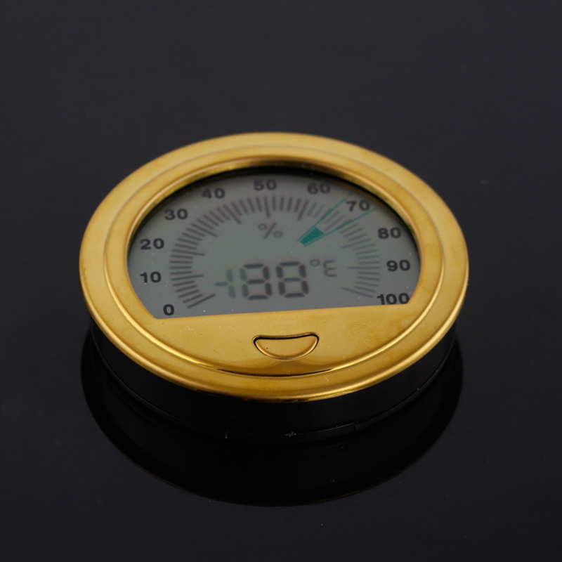 Portable Cigar Hygrometer Round Electronic Humidor Hygrometer Plastic Mini Cigar Accessories For COHIBA Cigar Box