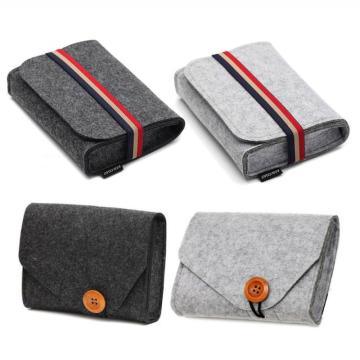 Cosmetic Bag Home Storage Organization Key Coin Package Mini Felt Earphone SD Card Power Bank Data Cable Travel Organizer