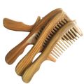 1pcs Handmade Fine Tooth No Static Green Sandalwood Pocket Hair Beard Mustache Comb Beauty Hair Combs Care Maquiagem Beauty