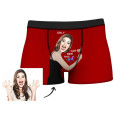 Custom funny face photo boyfriend boxers On Body Valentines Day husband briefs funny Christmas funny men's shorts underwears