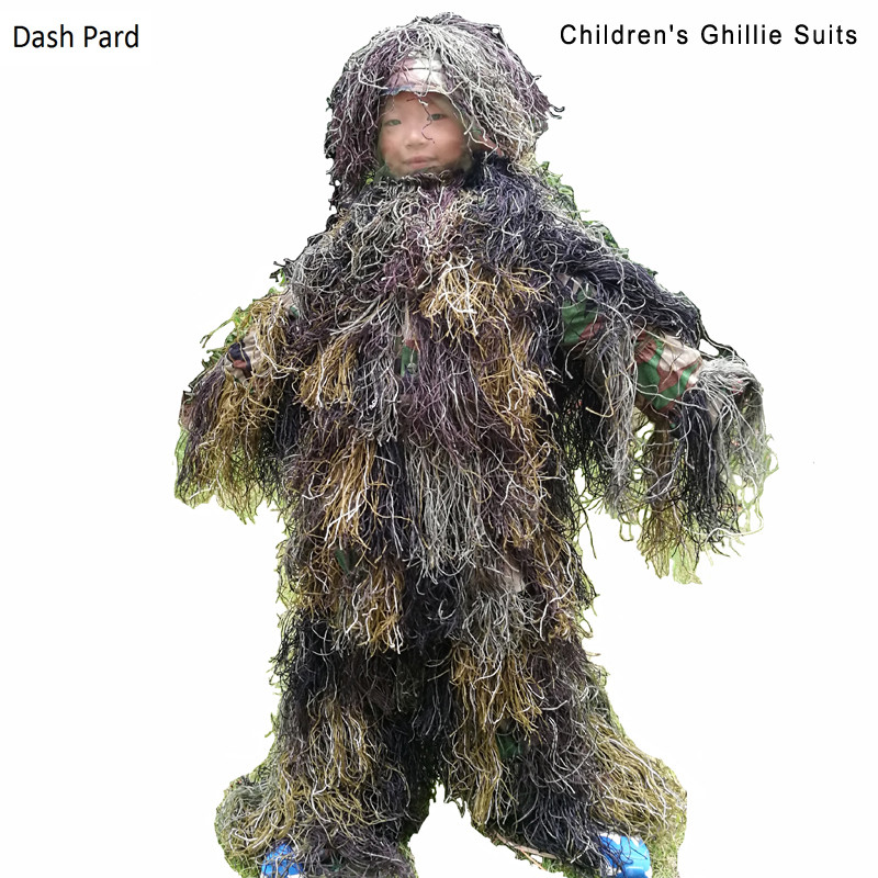 New popular Children's Camouflage Hunting Clothes teenagers grass type Ghillie Suits for 6-12 years old