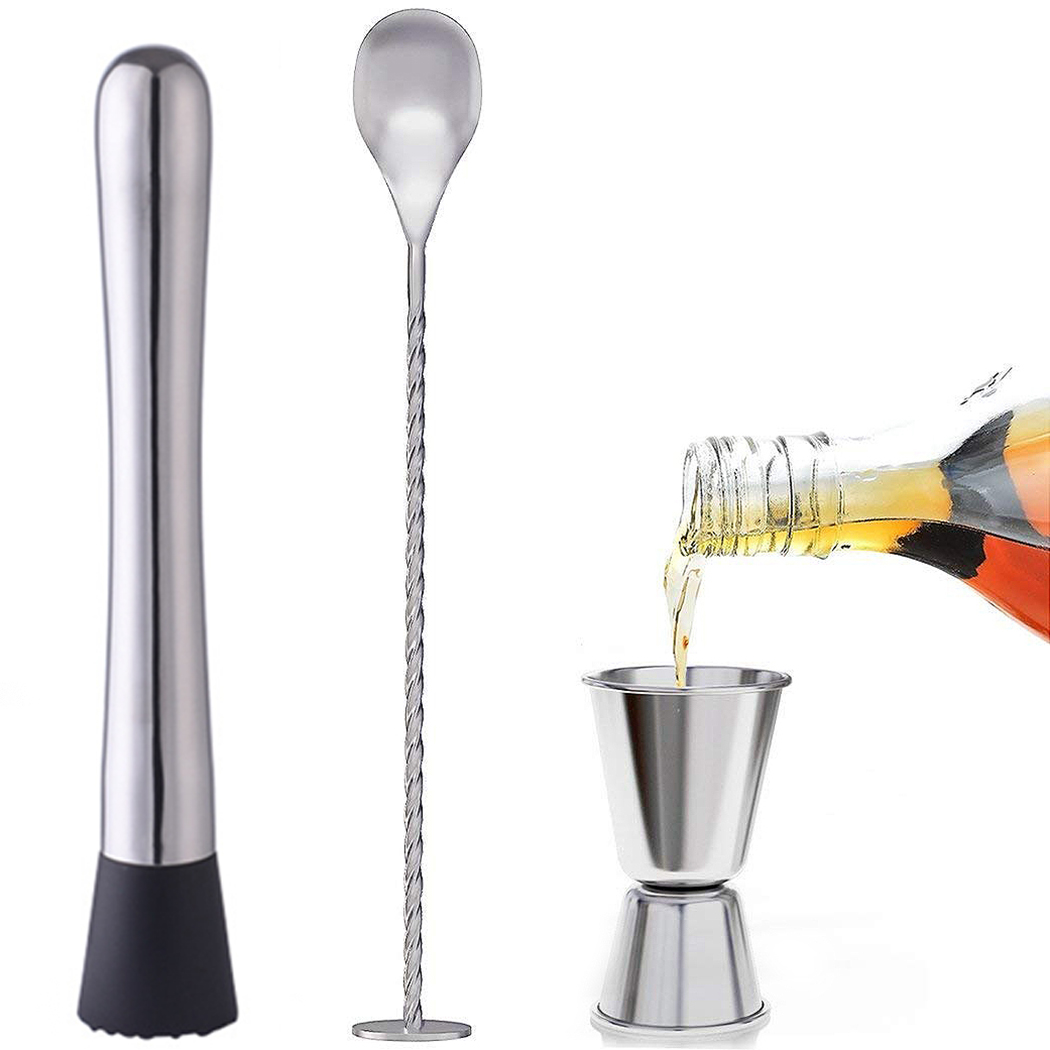 4pcs Cocktail Shaker Set 700ML kit Bartender Kit shakers Stainless Steel Bar Tool Set with Muddler Jigger Mixing spoon
