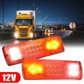 2pcs 12V 19 LED Car Trailer Truck Rear Tail Lights Stop Brake Turn Signal Light Indicator Lamp Taillight for UTE Caravans