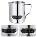Stainless Steel Frothing Pitcher Pull Flower Cup Thermometer Display Coffee Milk Frother Latte Art Milk Foam Tool Coffeeware