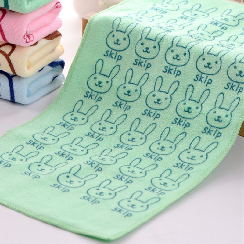 4pc/set Baby Towel Superfine Fiber Kid Bath Towels Washcloth Towel Children Kitchen Bathroom Wipe Wash Cloth Towel Random Color