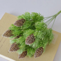 7 Branches Pine Nuts Cones Artificial Plastic Pine Fake Plants Tree For New Year Wedding Party Decoration Faux Grass JH97