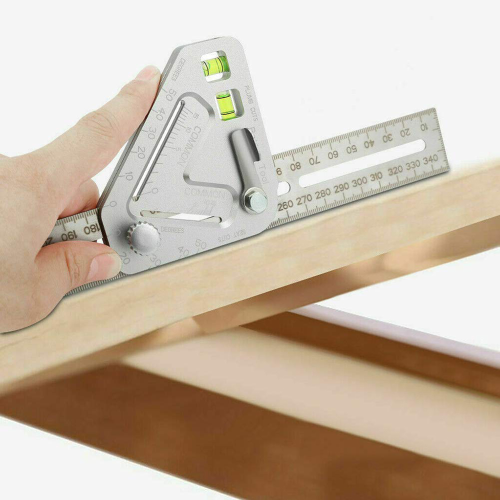 13.8in Triangular Level Multifunctional Woodworking Triangle Ruler Angle Ruler Revolutionary Carpentry Tool Measuring Tools