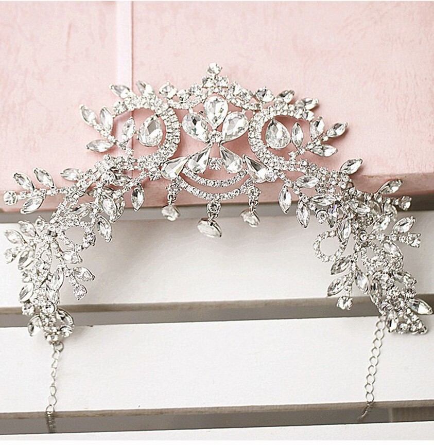 Angel Rhinestone Headband Wedding Crystal Hair Accessories Tiaras Crown Bridal Jewelry Wedding Forehead Hair Head Chain Jewelry