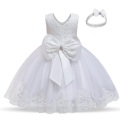 Baby Dress For Girl Bow Lace Christening Gown Baptism Clothes Toddler Newborn Kids Girls 1 Year Birthday Infant Party Clothing