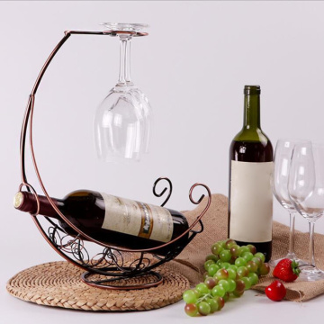 Newly Red Wine Rack Wine Glass Holder Shelf Bottle Rack Pirate Ship Goblet Decoration Racks