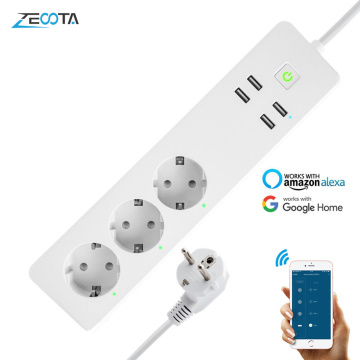 WiFI Smart Power Strip Surge Protector 3 way Outelts Sockets with USB Charging Port Homekit Remote Control by Alexa Google Home