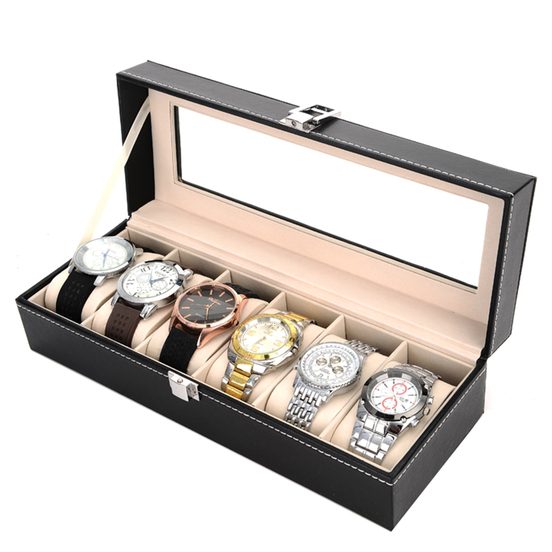 2019 New 6 Grids Watch Case Box Casing for Hours Sheath for Hours Box for hours Watch Display