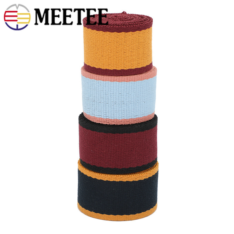 Meetee 4M 38MM Polyester Cotton Webbing Luggage Backpack PP Polypropylene Strap DIY Bag Tape Garment Belt Decoration Accessories