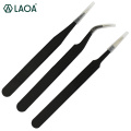 LAOA 3 in 1 Stainless Steel Tweezers Point and Curved Shape Repair tools Forceps Precision Soldering Tweezers Set