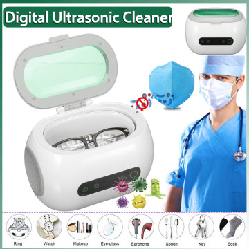600ml Ultrasonic Cleaner Jewelry Parts Glasses Manicure Stones Cutters Dental Razor Brush Ultrasound Cleaner With Digital Timer