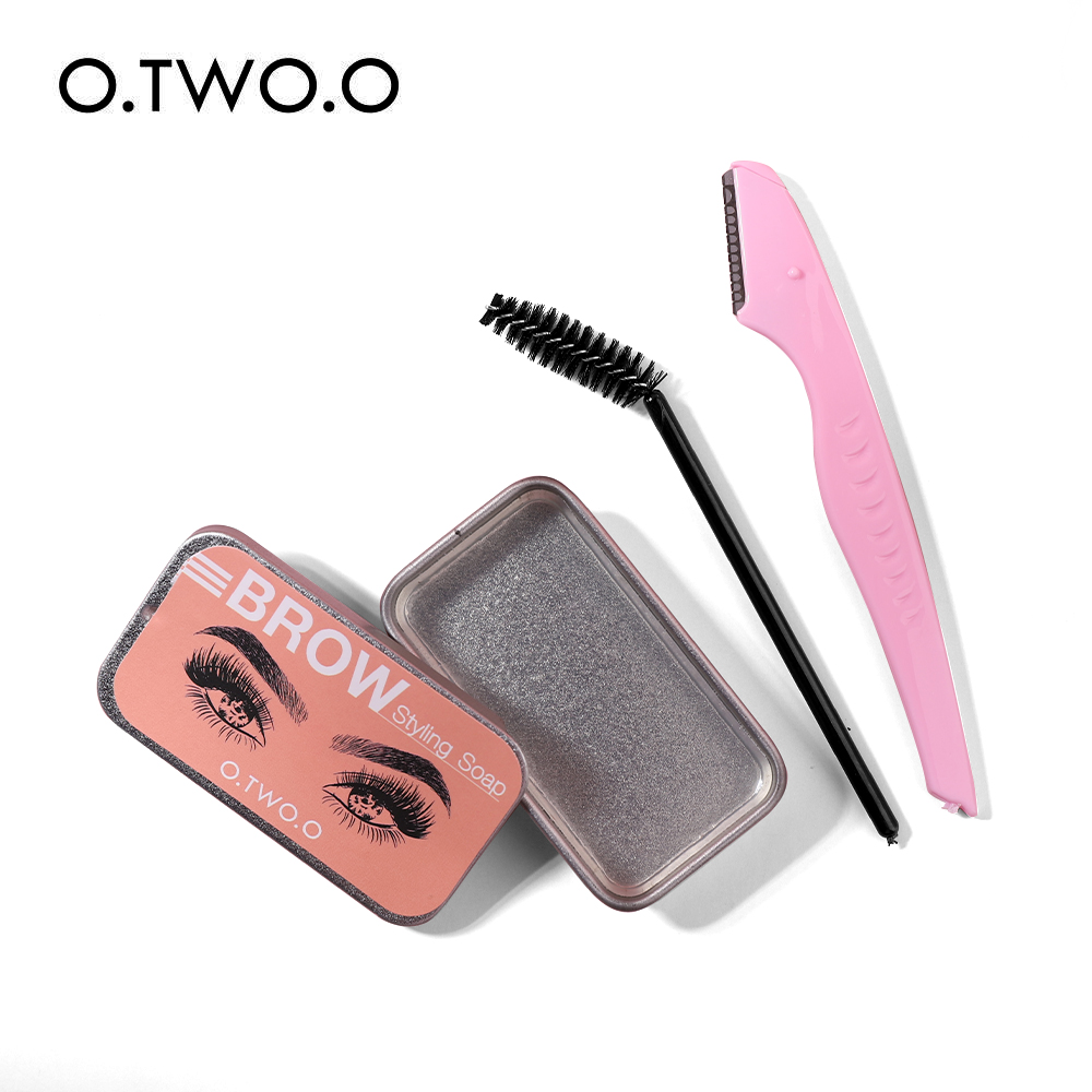 O.TWO.O Eyebrow Soap Wax With Trimmer Fluffy Feathery Eyebrows Pomade Gel For Eyebrow Styling Makeup Soap Brow Sculpt Lift