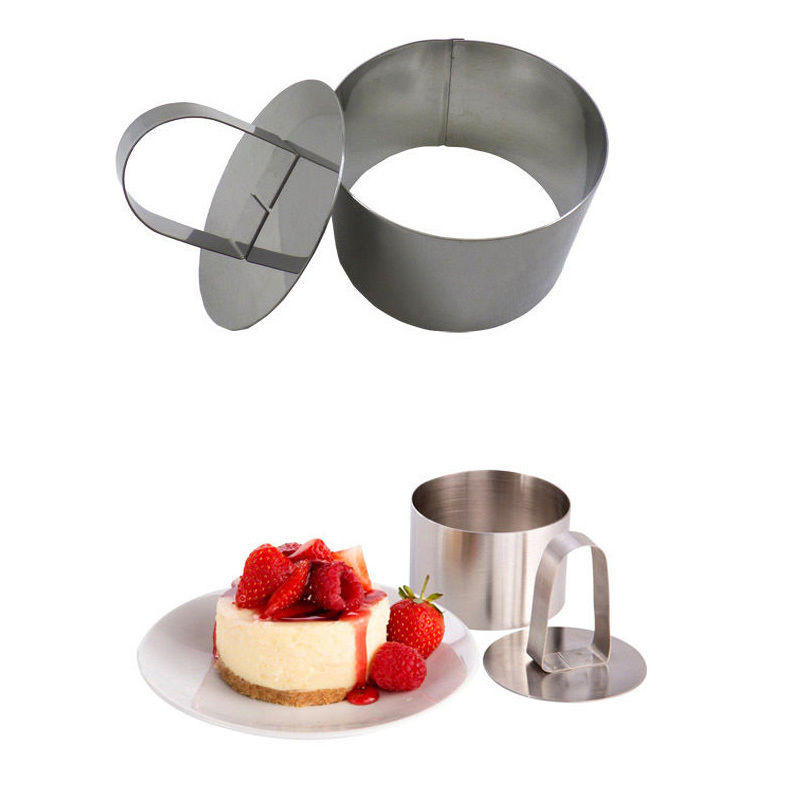 Kitchen DIY Bakeware Tools Stainless Steel Cupcake Mold Salad Dessert Die Mousse Ring Cake Cheese Tool