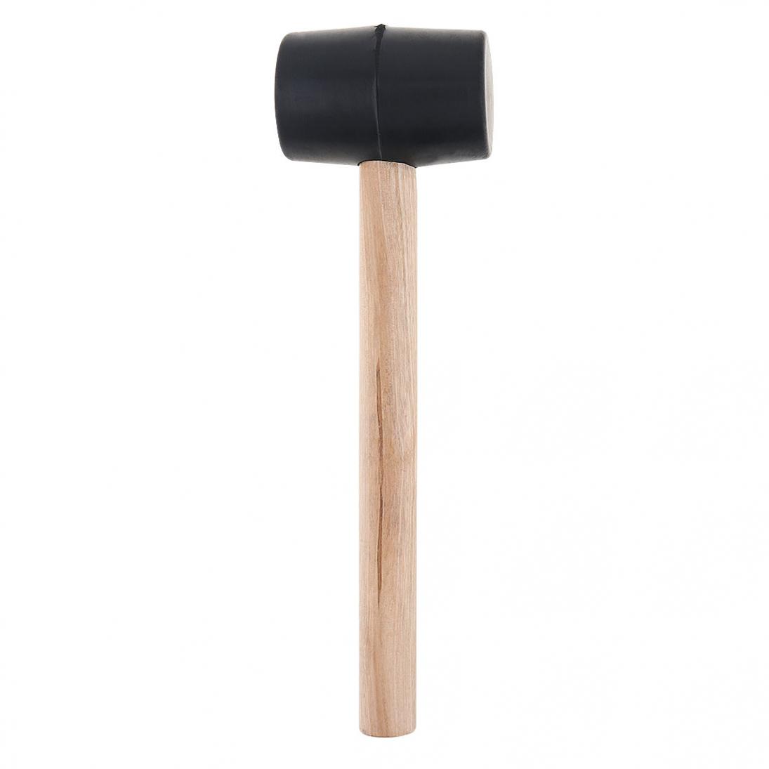 230g Non-elastic Rubber Hammer Tile Hammer with Round Head and Wooden Handle for DIY Hand Tool