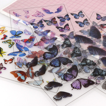 1pcs Butterfly UV Resin Fillings Sticker Journal Material Decorative DIY Filling Planner Diary Scrapbooking Album Stickers