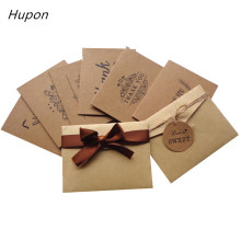 6pcs Vintage Kraft Paper Birthday Card Kids Gifts Greeting Card with Envelope Sticker Thank You Card Wedding Birthday Party Deco
