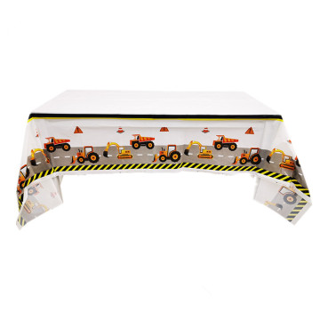 132*220cm Construction Vehicle them plastic tablecloths Tractor disposable table cover baby shower birthday party decorations