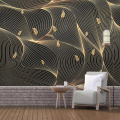 Custom 3D Photo Wallpaper Luxury Abstract Lines Geometric Golden Leaf Mural Living Room Sofa TV Background Home Decor Wall paper