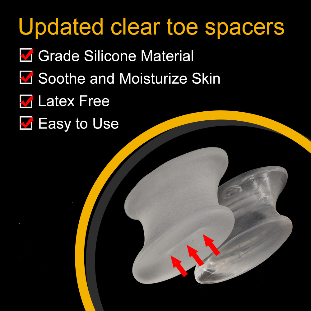 10Pcs Size L Soft Transparent Silicone Toe Separator Hallux Valgus Bunion Toe Corrector Straightener Spacer Foot Care Tool D2976