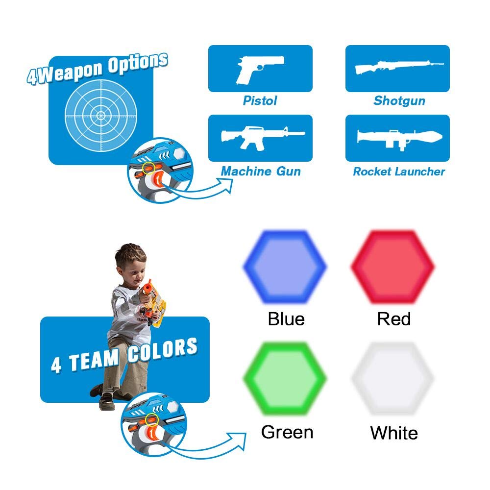 Iinfrared laser tag toy gun versus gunshot light indoor and outdoor game gift set Children gift Kids Multiplayer-2gun+2flying