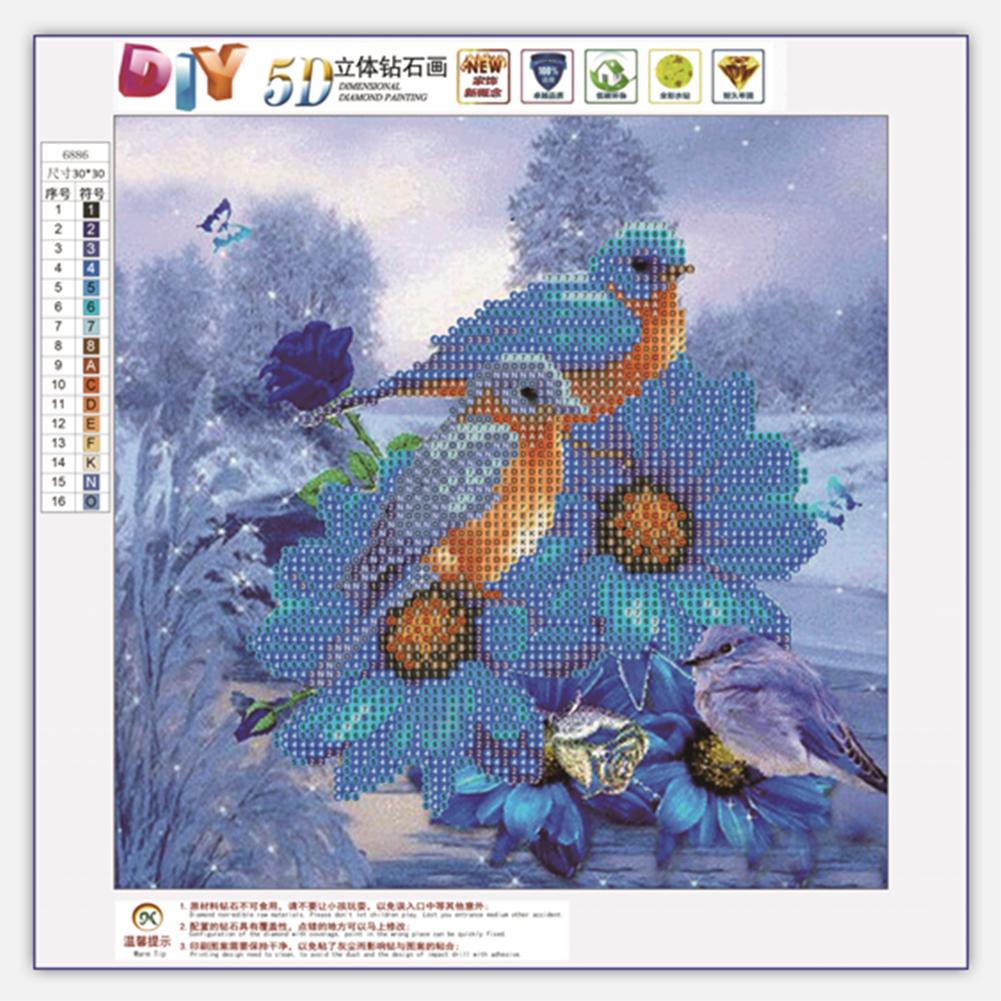 2 Birds 5D DIY Round Diamond Painting Embroidery Kits Needlework Set Cross Stitch Mosaic Art Craft Home Decor Gift High Quality