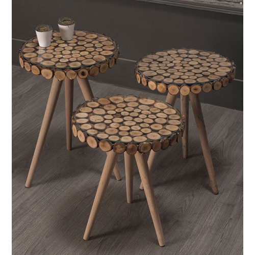 A Commercial World Wood Zigon Coffee Table Set