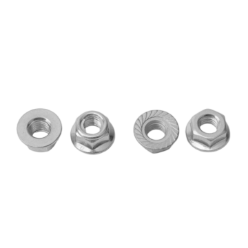 Hexagonal flange face bearing nut with teeth