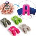 10PCS/Lot Cloth Hanger Hook Mini Flocking Clothes Hanger Easy Hook Closet Organizer Holder Random Color