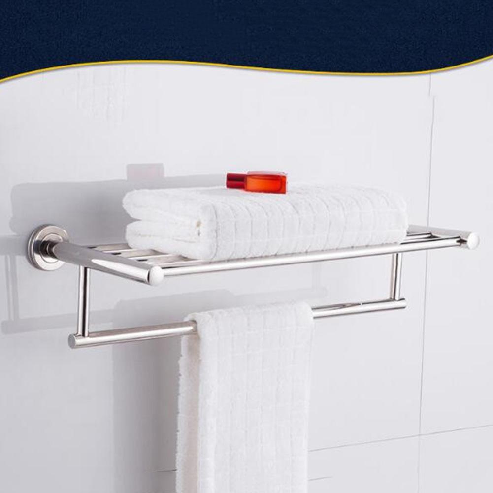 60Cm Stainless Steel Wall Mounted Bathroom Towel Rack Single Layer Rail Holder