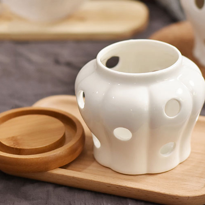Creative Ceramic Storage Cans Garlic Ginger Storage Tank Jar Bamboo Cover Kitchen Organizer Tools Home Decoration Accessories