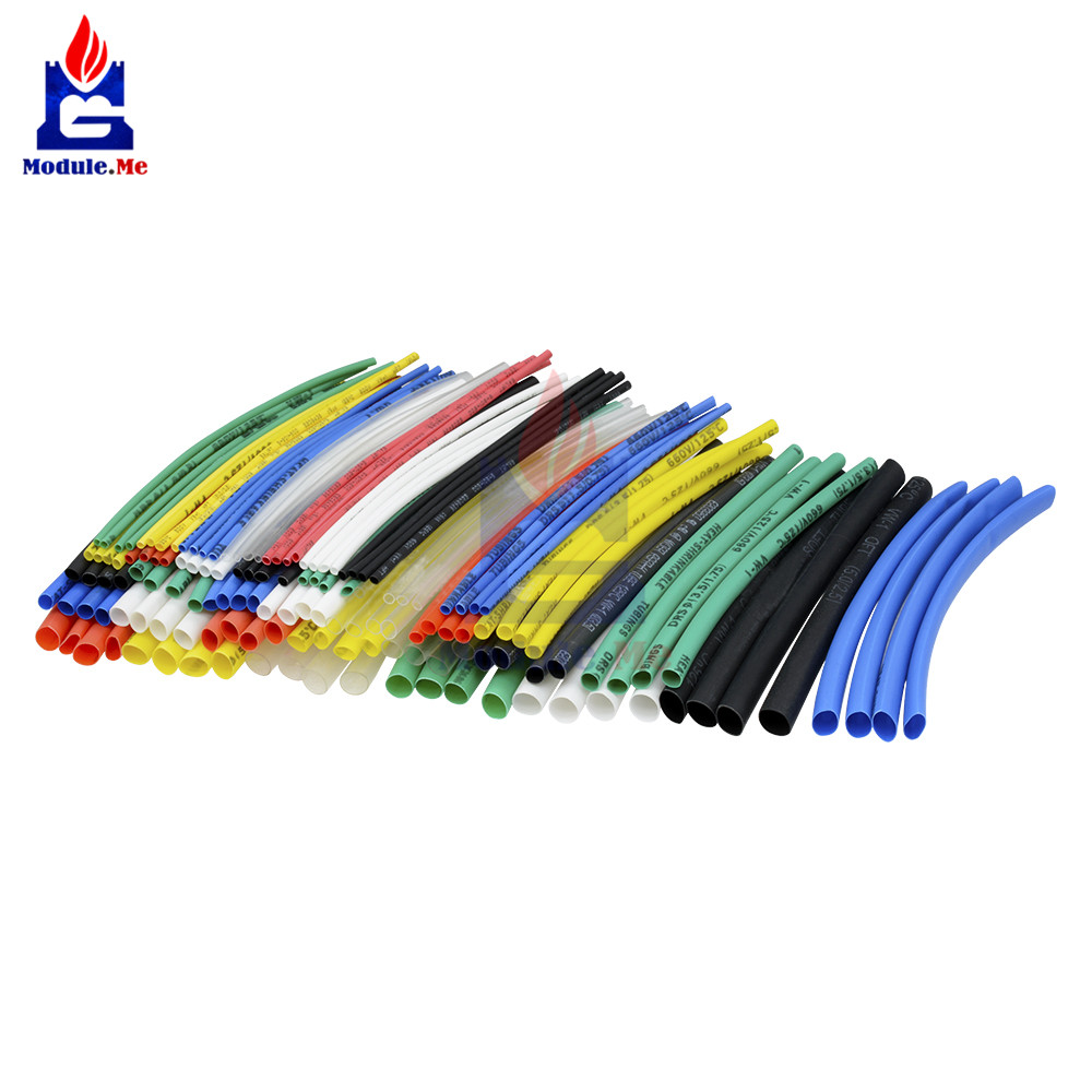 140Pcs Diy Kit Car Electrical Cable Heat Shrink Tube Tubing For Wrap Sleeve Assorted Polyolefin Electric Unit Part