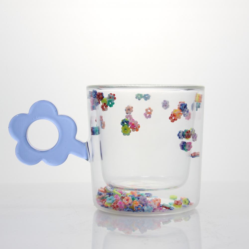 Double Wall Mug With Petal Handle