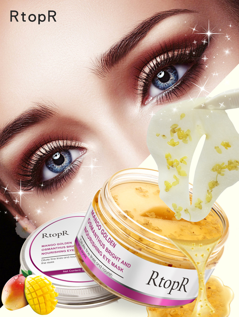 40Pcs/Box Eye Mask Mango Golden Osmanthus Bright Nourishing Skin Care Anti-Puffiness Dark Circle Anti-Aging Treatment Mask TSLM2