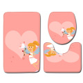 Valentine's Day Style Bath Mat in the Bathroom Toilet Seat Cushion HomeDecoration Waterproof Foot Rug Set in the Bathroom Carpet