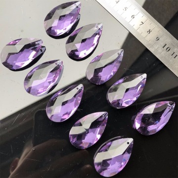 5Pc Lilac Glass Crystal Suncatcher Prism Drop Pendant 40MM Chandelier Part DIY Lamp Accessories craft supply 1 hole