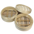2 Tier Durable Cookware Bamboo Steamer Chinese Kitchen Cookware Fish Rice Dim Sum Basket Rice Pasta Cooker Set With Lid