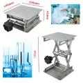 Stainless Steel Adjustable Lab Stand Table Rack Scissor Lab-Lift Lifter for Science Experiment 10 x 10cm Woodworking Benches