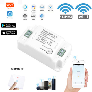 Smart Home House WiFi+433 Remote Switch Breaker Domotic LED Light Controller Module Support Alexa Google Home Smartlife Tuya APP