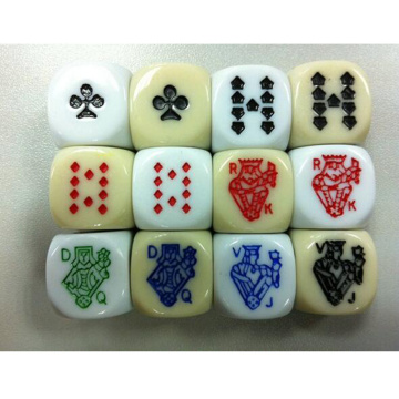 6Pcs 16mm yellow teeth, especially white acrylic Park dice 16 grams of high-grade round poker dice thrown sub sieve