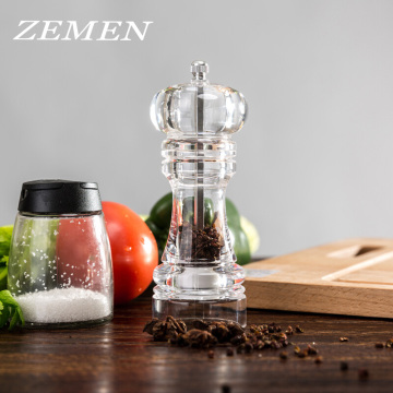 ZEMEN Manual Salt & Pepper Mills with Strong Adjustable Grinder Kitchen Spice Grinding Bottles Container Seasoning Jar Holder